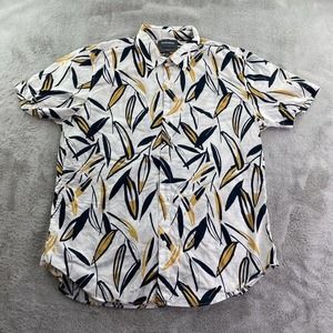 Bonobos Shirt Mens Large White Floral Slim Fit Preppy Classiccore Lightweight